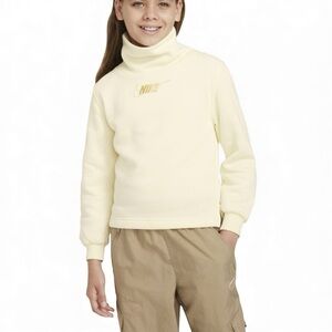 Girl's Nike creme Sweatshirt with Gold Embroidered Accents.Sz/aL